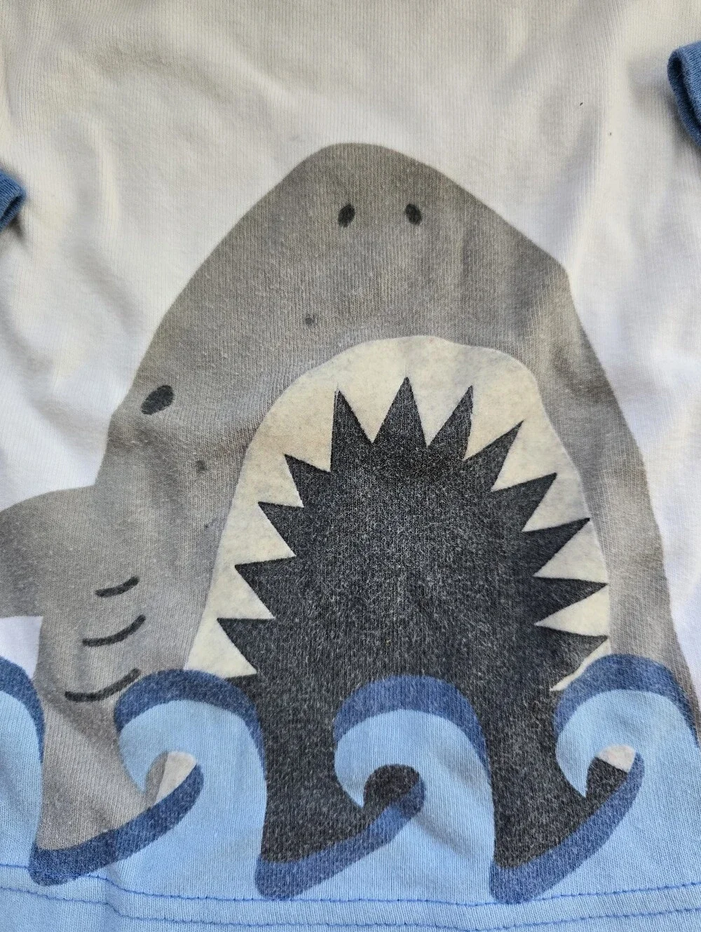 Hanna Andersson Blue Striped Shark Pajama Set